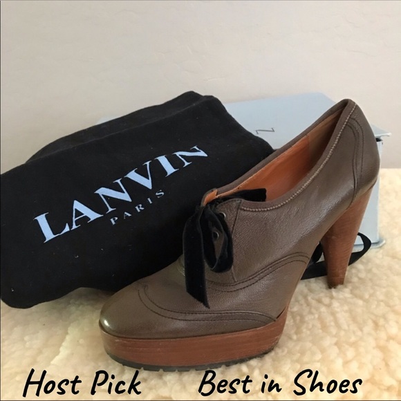Lanvin Shoes - Lanvin Leather Platform High Heel Booties